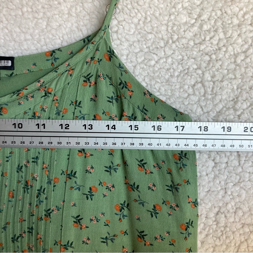Sanctuary Women's Spring Ahead green floral spaghetti strap mini dress top, Sz M - Picture 8 of 17